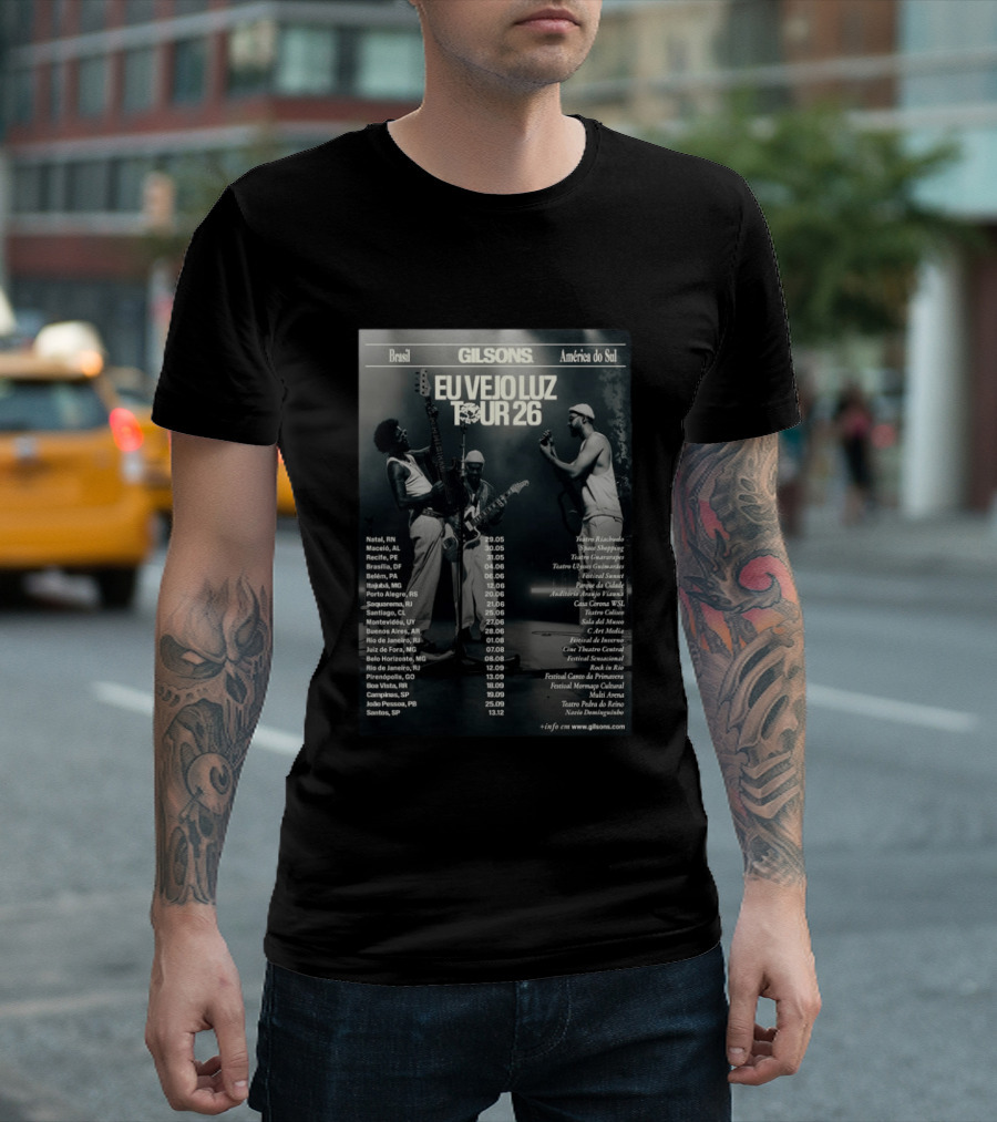 Gilsons Eu Vejo Luz Tour 2026 Brasil América Do Sul T-Shirt