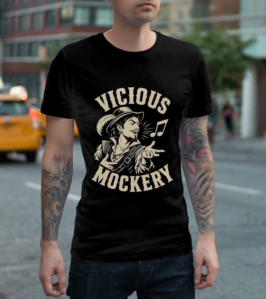 Vicious Mockery Bard Song With Singing Minstrel And Musical Note T-Shirt