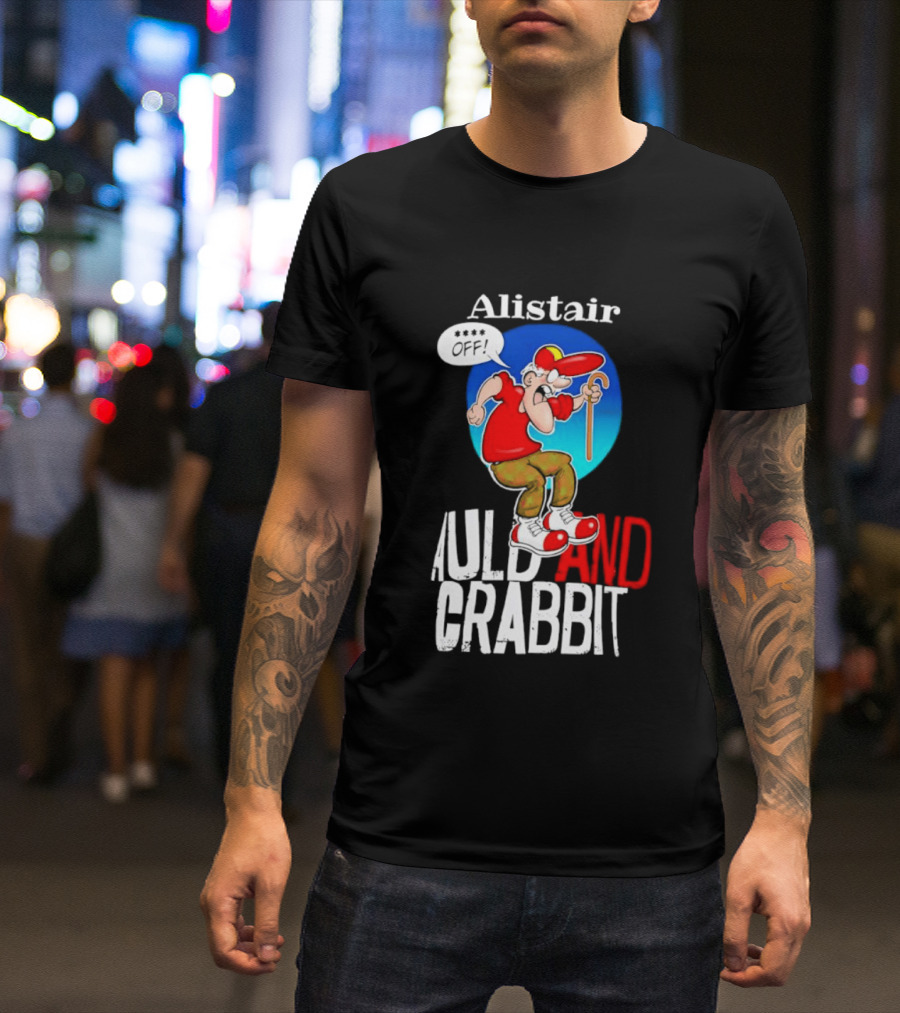 Alistair Auld And Crabbit Red Hat Cartoon Character With Cane T-Shirt