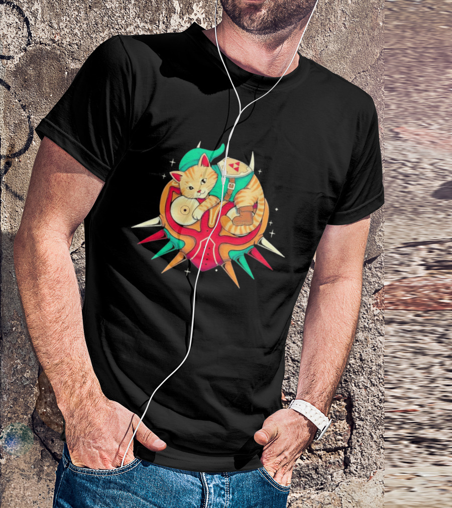 Legend Of Zelda Cat Link Majora's Mask Video Game T-Shirt