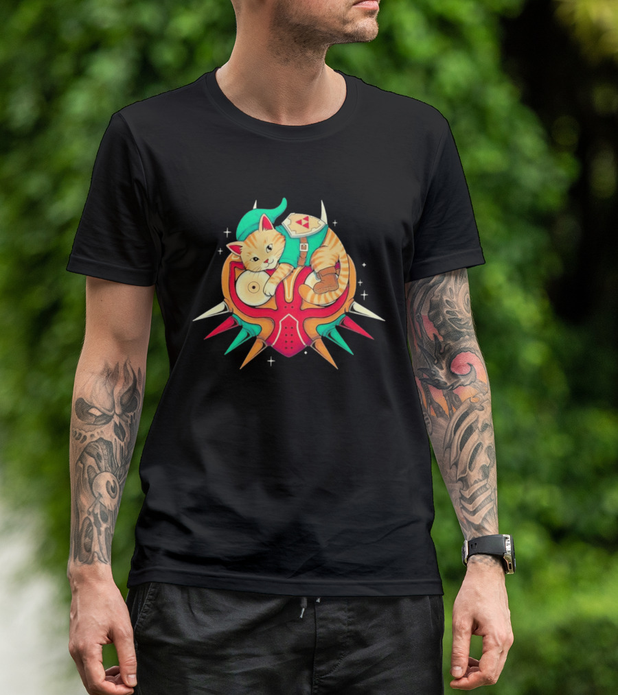 Legend Of Zelda Cat Link Majora's Mask Video Game T-Shirt