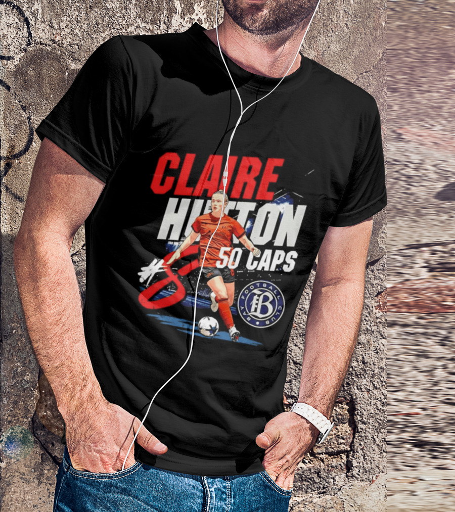 Claire Hutton Bay FC 50 Caps Number 8 Soccer Player T-Shirt