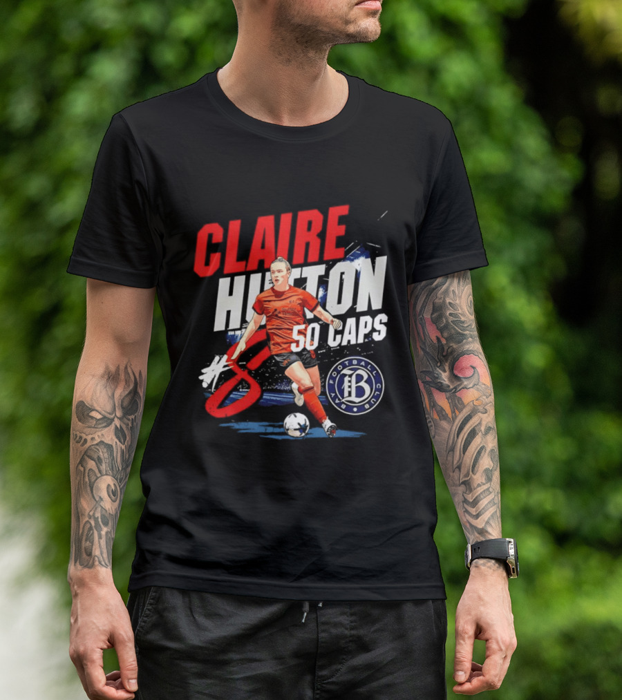 Claire Hutton Bay FC 50 Caps Number 8 Soccer Player T-Shirt