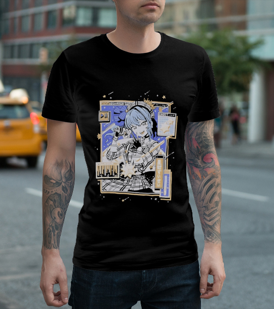 Hoshimachi Suisei GHOST Stellarstill VTuber Idol Celestial Starry Night Aesthetic T-Shirt
