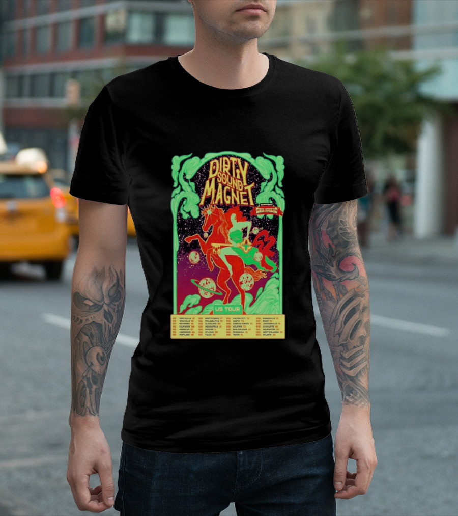 Dirty Sound Magnet US Tour 2026 Cosmic Horse Rider Greensboro To Jacksonville T-Shirt