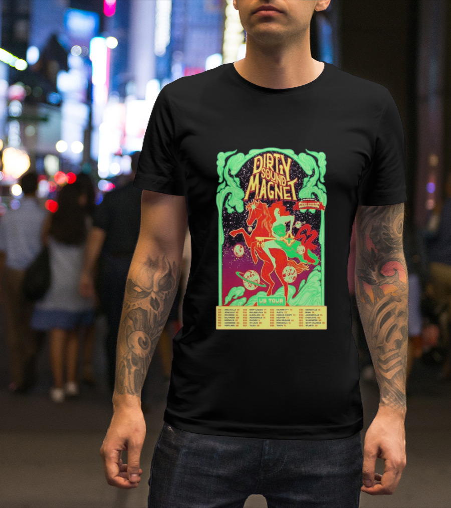 Dirty Sound Magnet US Tour 2026 Cosmic Horse Rider Greensboro To Jacksonville T-Shirt