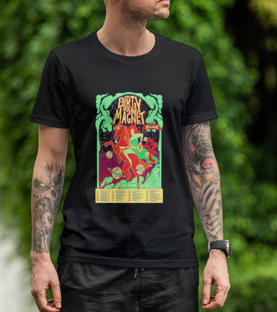 Dirty Sound Magnet US Tour 2026 Cosmic Horse Rider Greensboro To Jacksonville T-Shirt