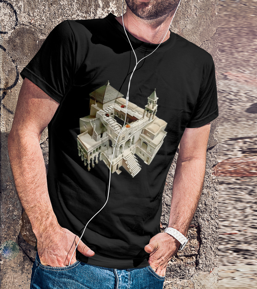Escher Impossible Building Optical Illusion Architecture T-Shirt
