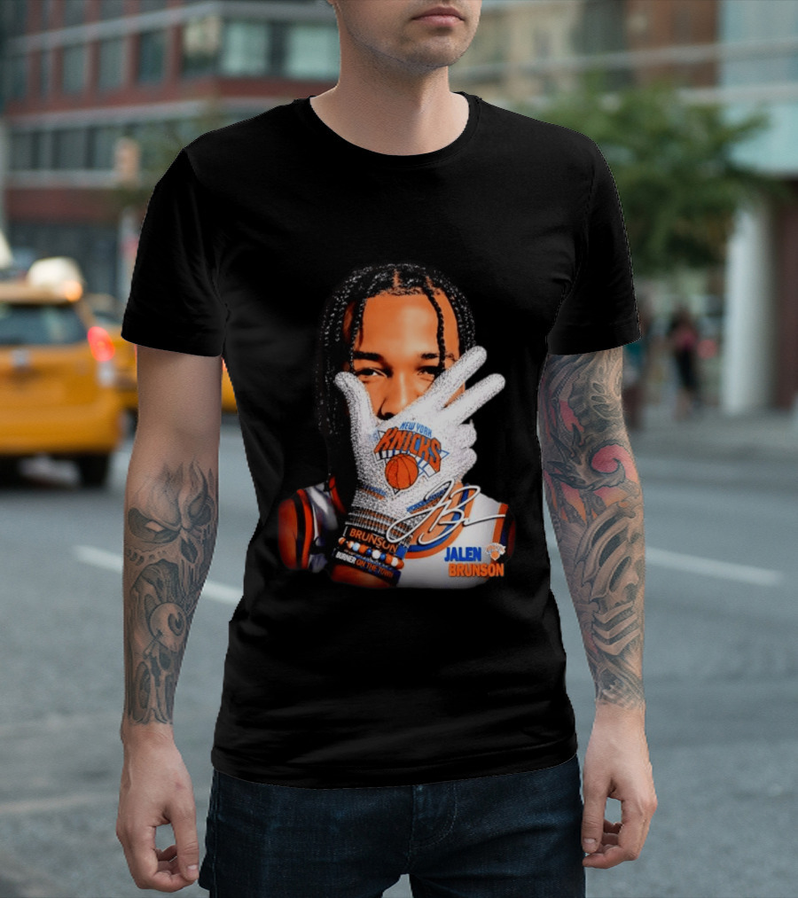 New York Knicks Jalen Brunson Iceman Burner Signature Basketball Player T-Shirt