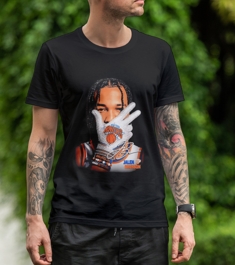 New York Knicks Jalen Brunson Iceman Burner Signature Basketball Player T-Shirt