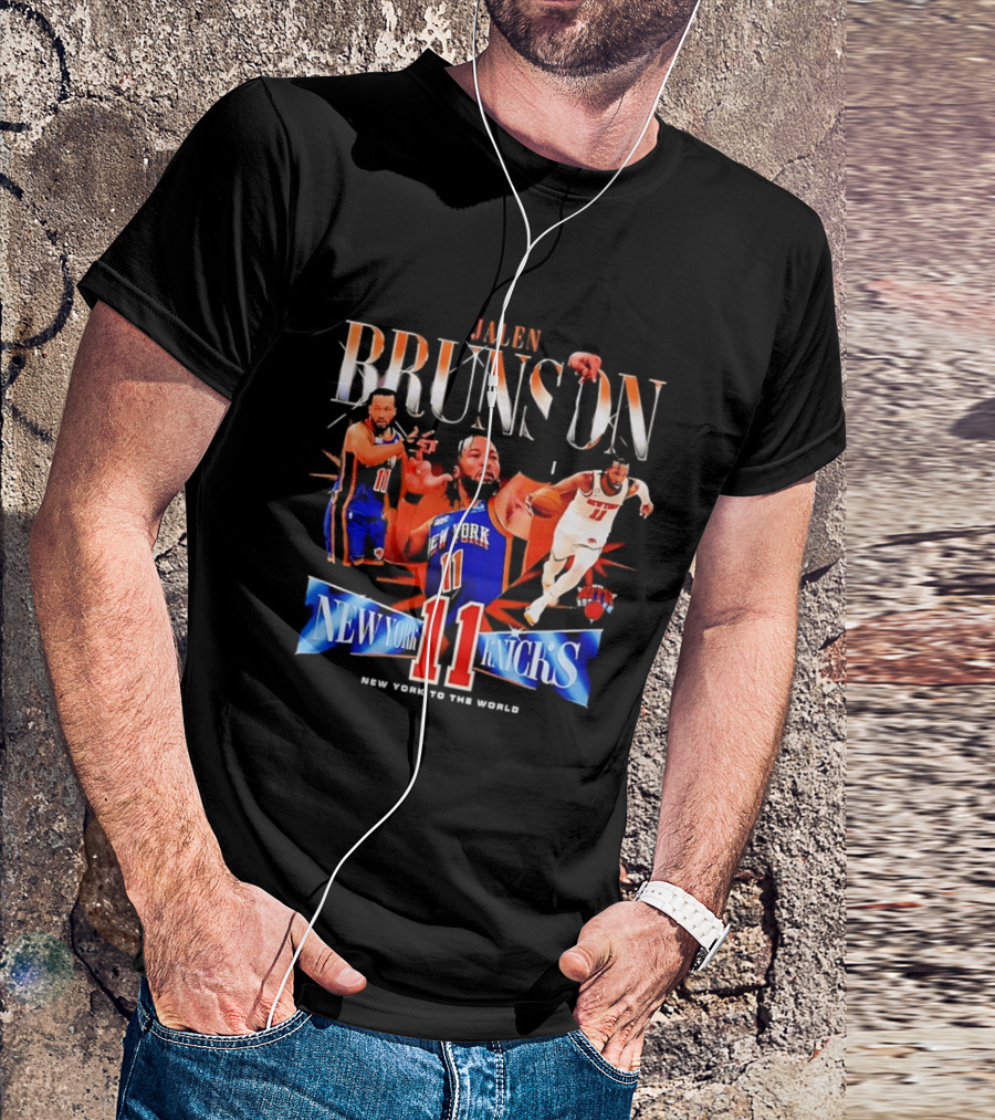 Jalen Brunson New York Knicks 11 New York To The World T-Shirt