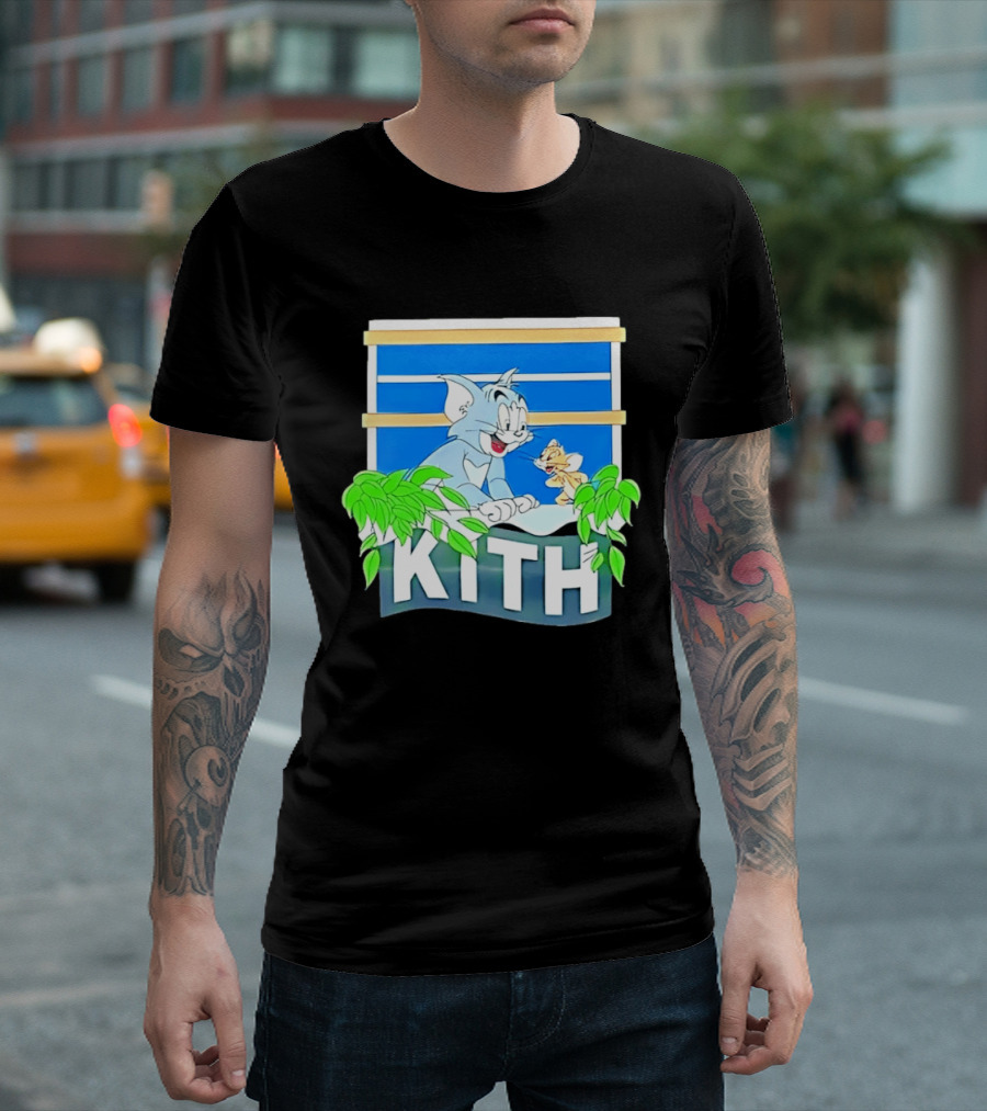Kith Tom And Jerry Window Scene With Leaves T-Shirt