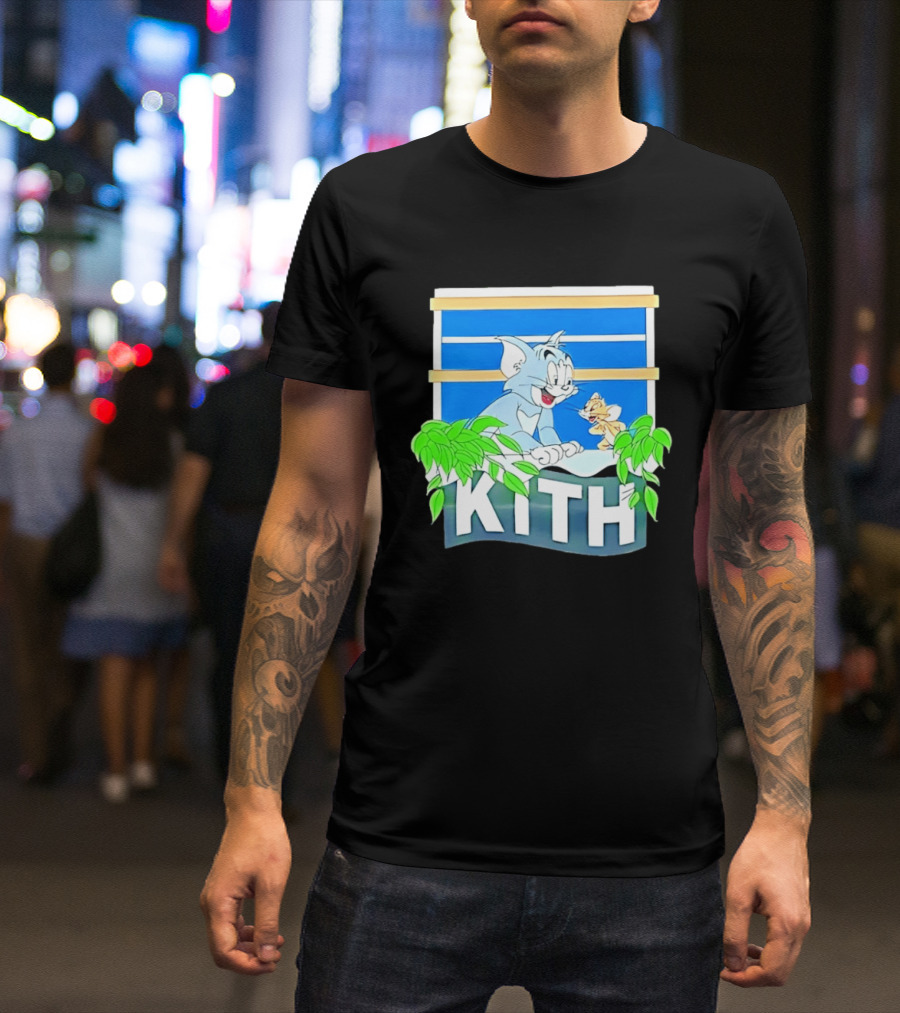 Kith Tom And Jerry Window Scene With Leaves T-Shirt