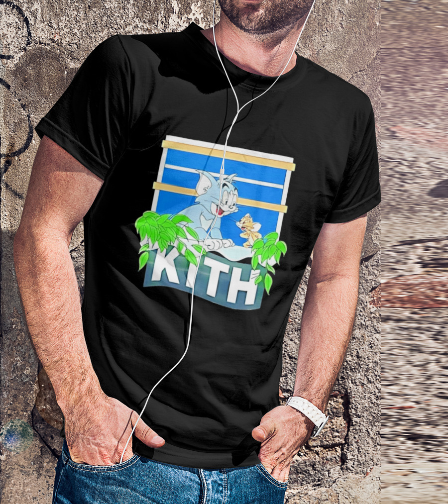 Kith Tom And Jerry Window Scene With Leaves T-Shirt