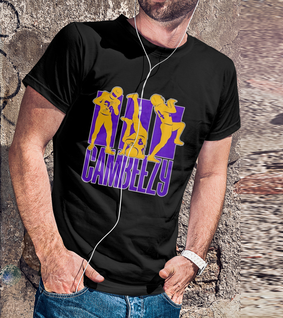Cambeezy Lil Player 24 Purple Gold Football T-Shirt