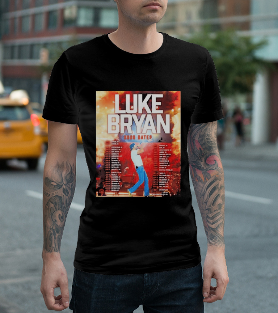 Luke Bryan 2026 Dates Tour Cities Concert Events T-Shirt