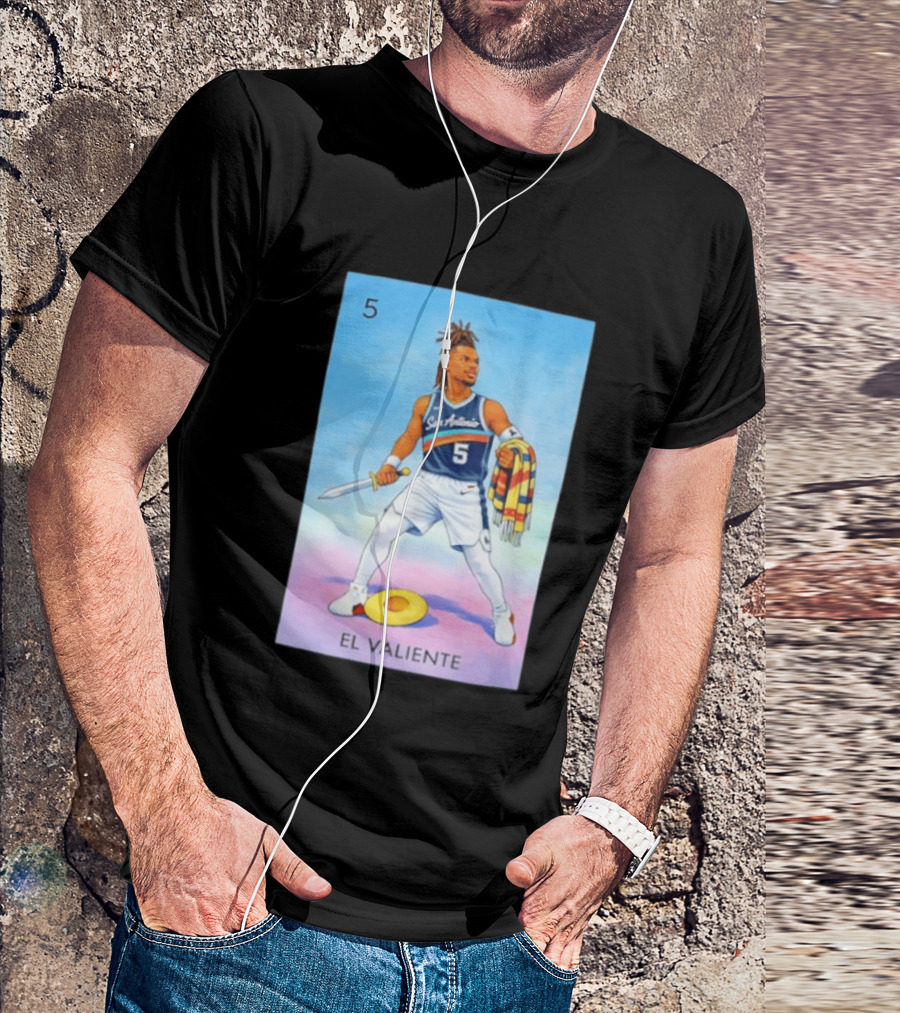 San Antonio Spurs El Valiente Stephon Castle Lotería Card T-Shirt