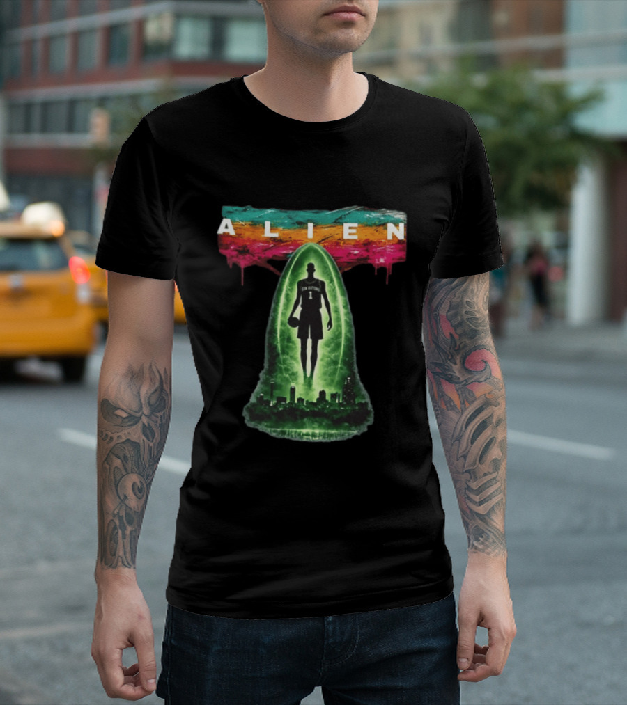 San Antonio Basketball Victor Wembanyama Alien Go Spurs Go Skyline T-Shirt
