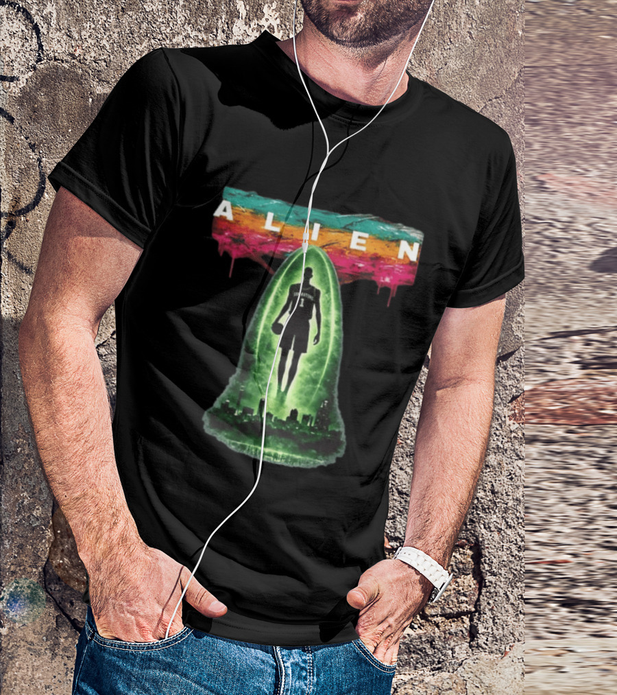 San Antonio Basketball Victor Wembanyama Alien Go Spurs Go Skyline T-Shirt