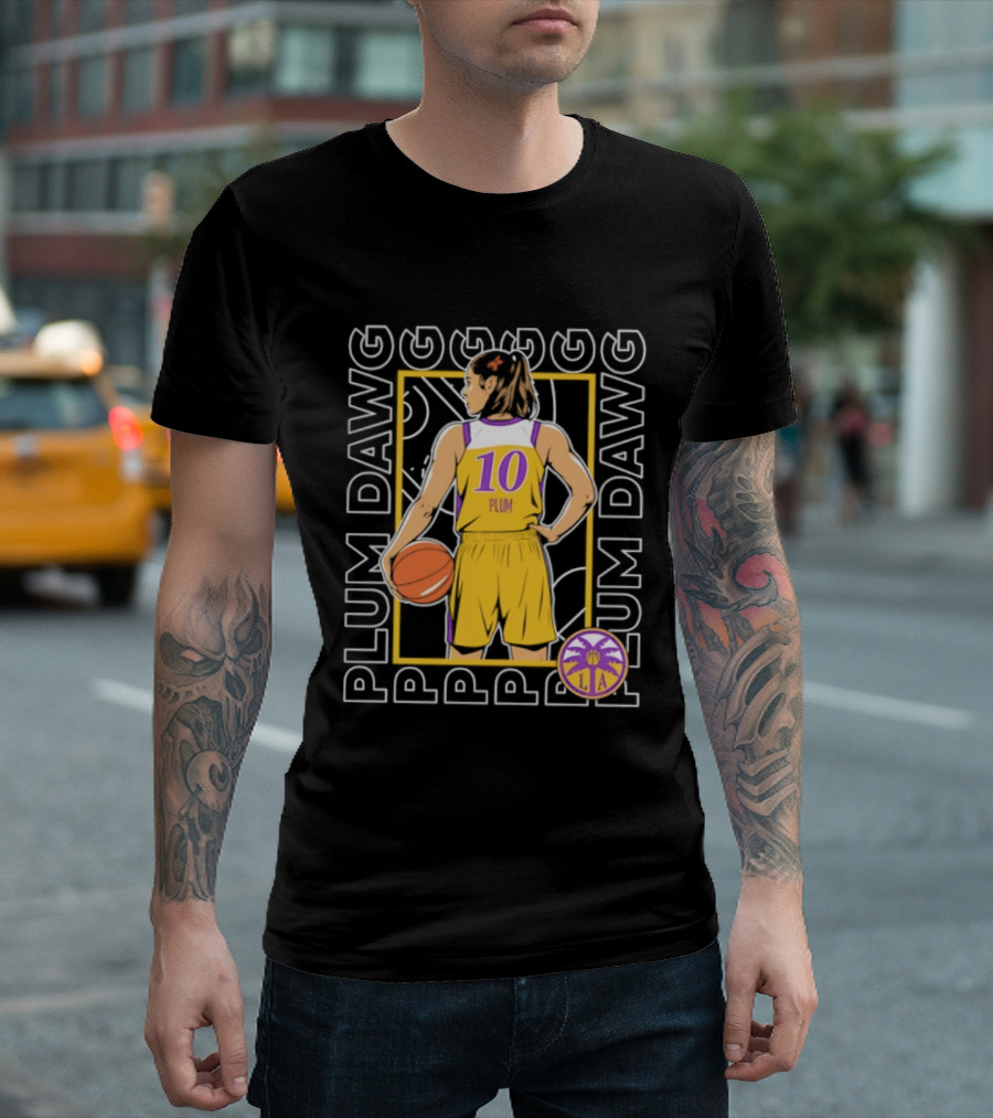 Kelsey Plum 10 Los Angeles Sparks WNBA Plum Dawg T-Shirt
