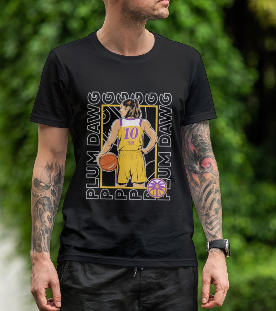 Kelsey Plum 10 Los Angeles Sparks WNBA Plum Dawg T-Shirt