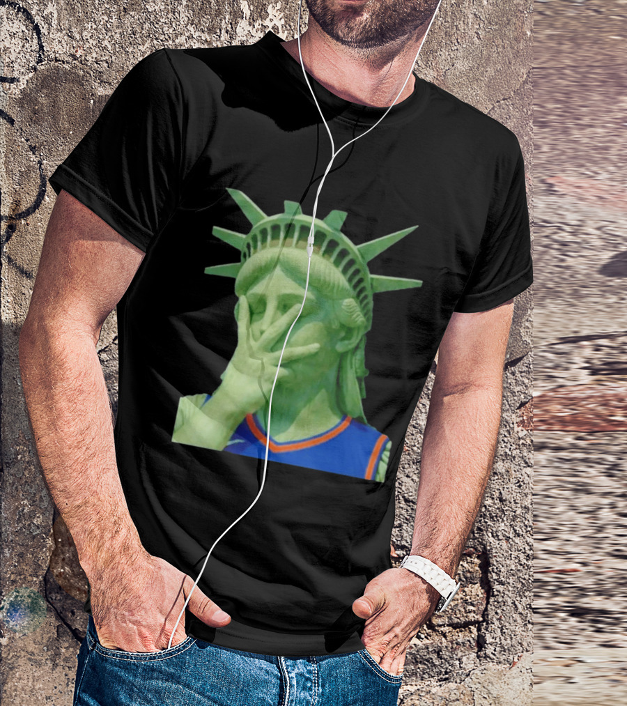 Liberty And Brunson For All Jalen Brunson 3 Points Pose Statue Of Liberty Knicks Jersey T-Shirt