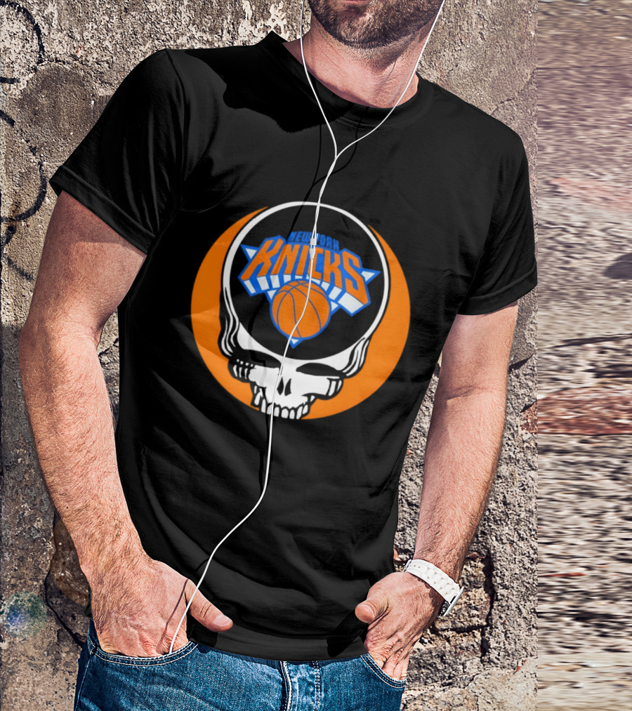 New York Knicks Grateful Dead Basketball Skull Logo Steal Your Face T-Shirt