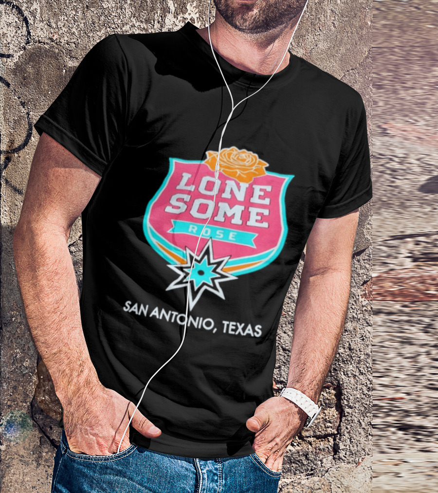 Lonesome Rose San Antonio Texas Retro Neon Sign T-Shirt
