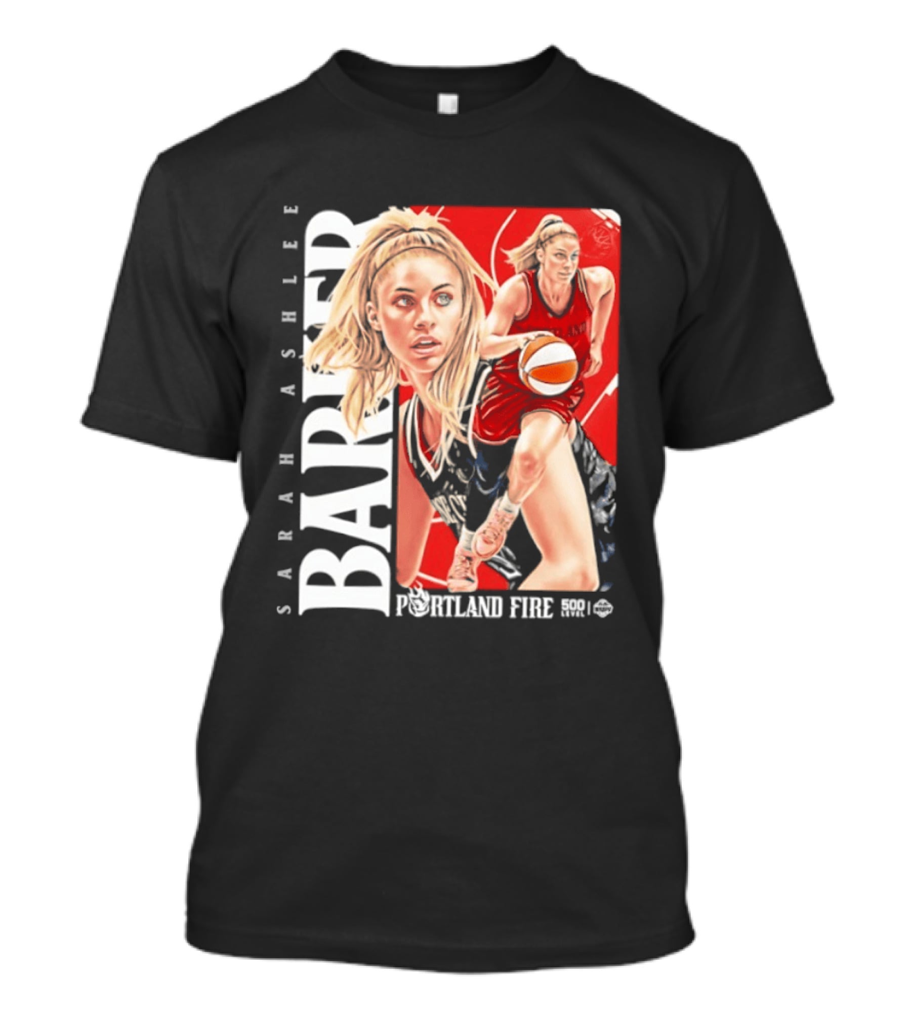 Sarah Ashlee Barker Portland Fire WNBA Basketball Player Action T-Shirt