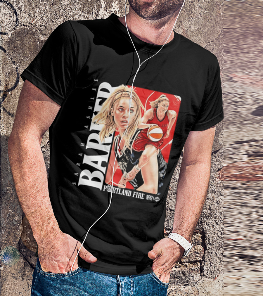 Sarah Ashlee Barker Portland Fire WNBA Basketball Player Action T-Shirt