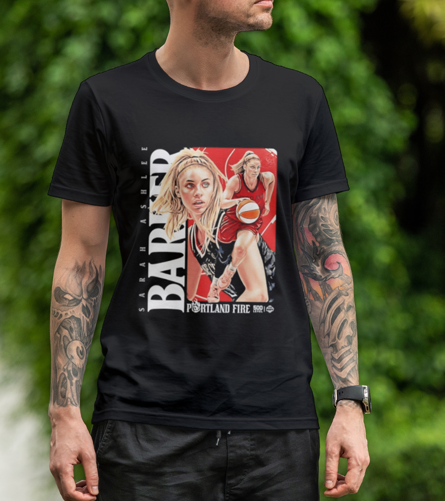 Sarah Ashlee Barker Portland Fire WNBA Basketball Player Action T-Shirt
