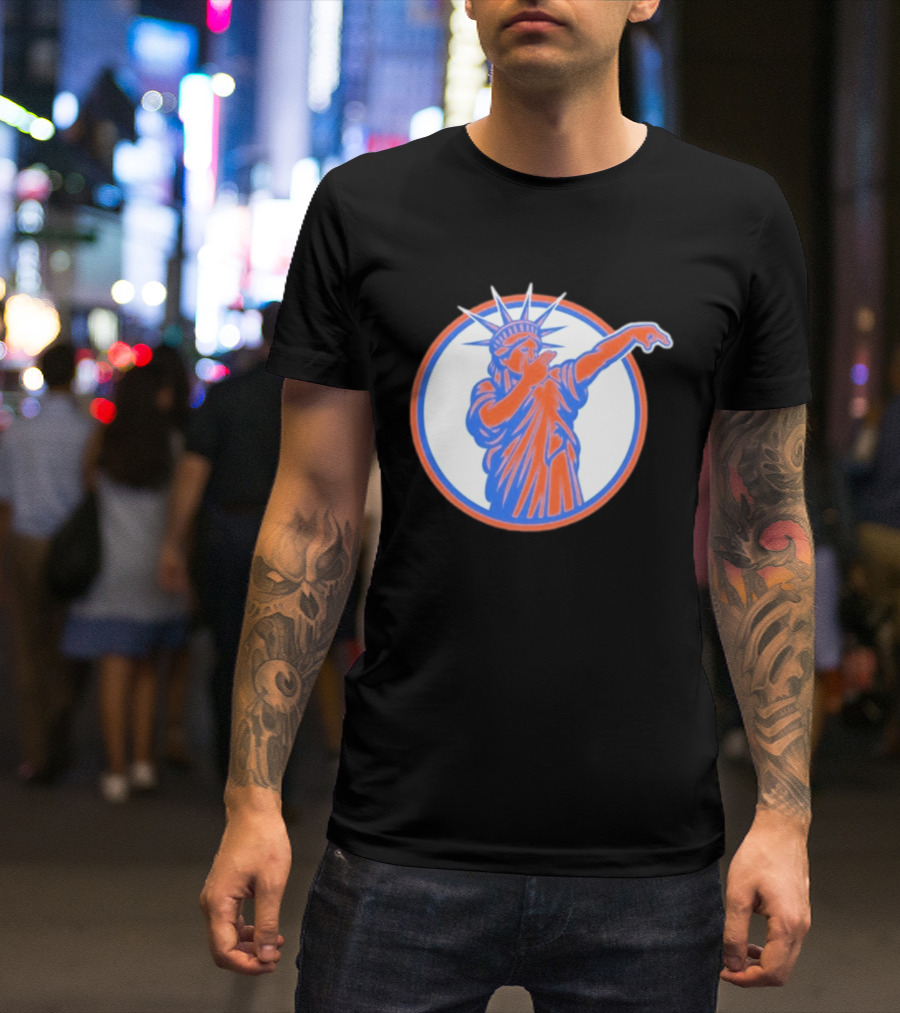 Statue Of Liber3 New York Knicks Basketball Circle T-Shirt