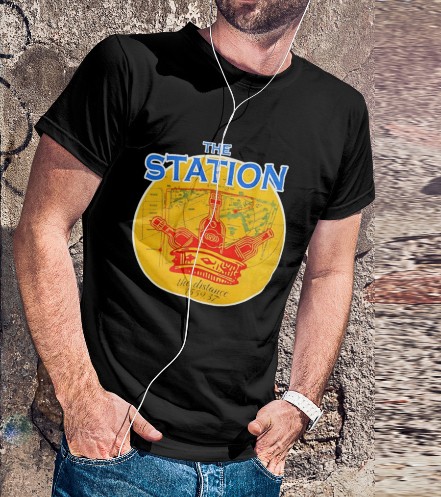 The Station The Distance 1559.37 Map And Bottles T-Shirt
