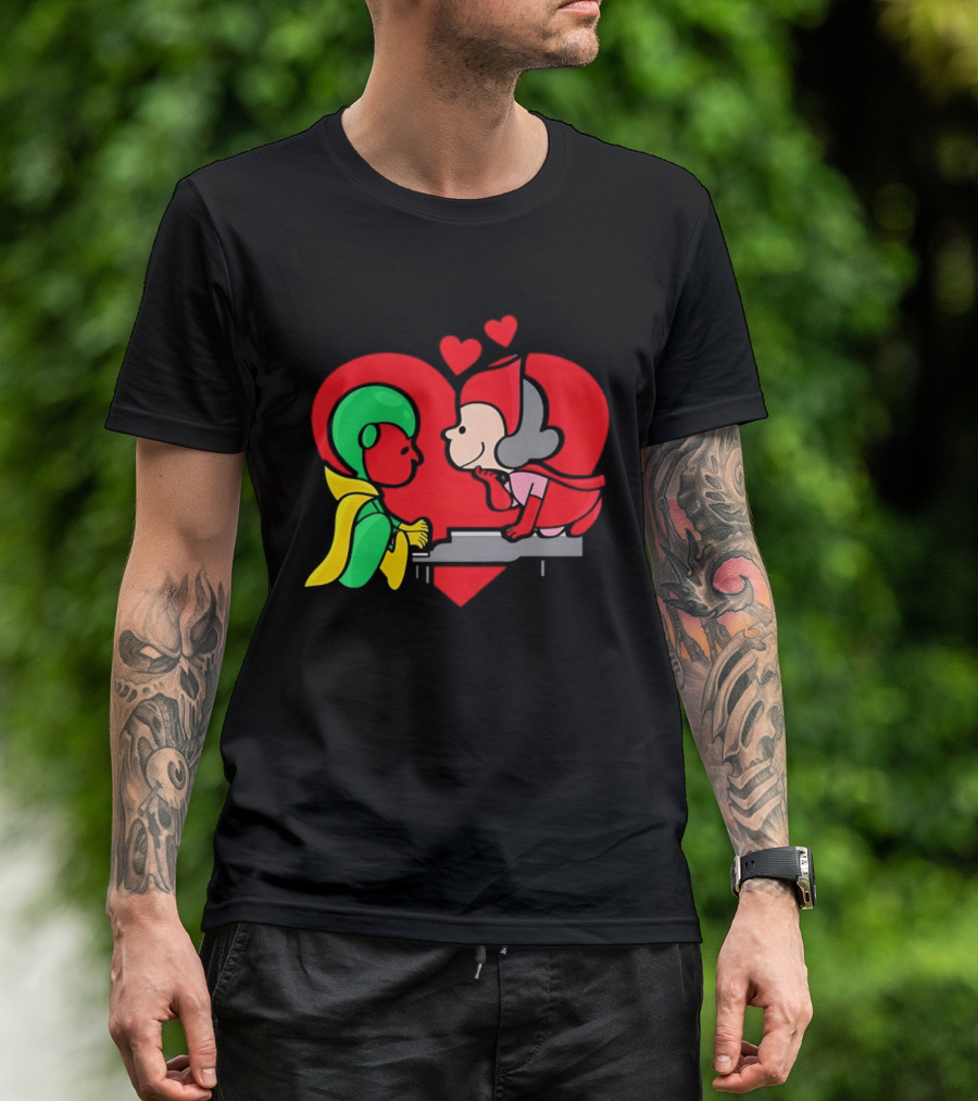 WandaVision Vision Scarlet Witch Piano Romantic T-Shirt