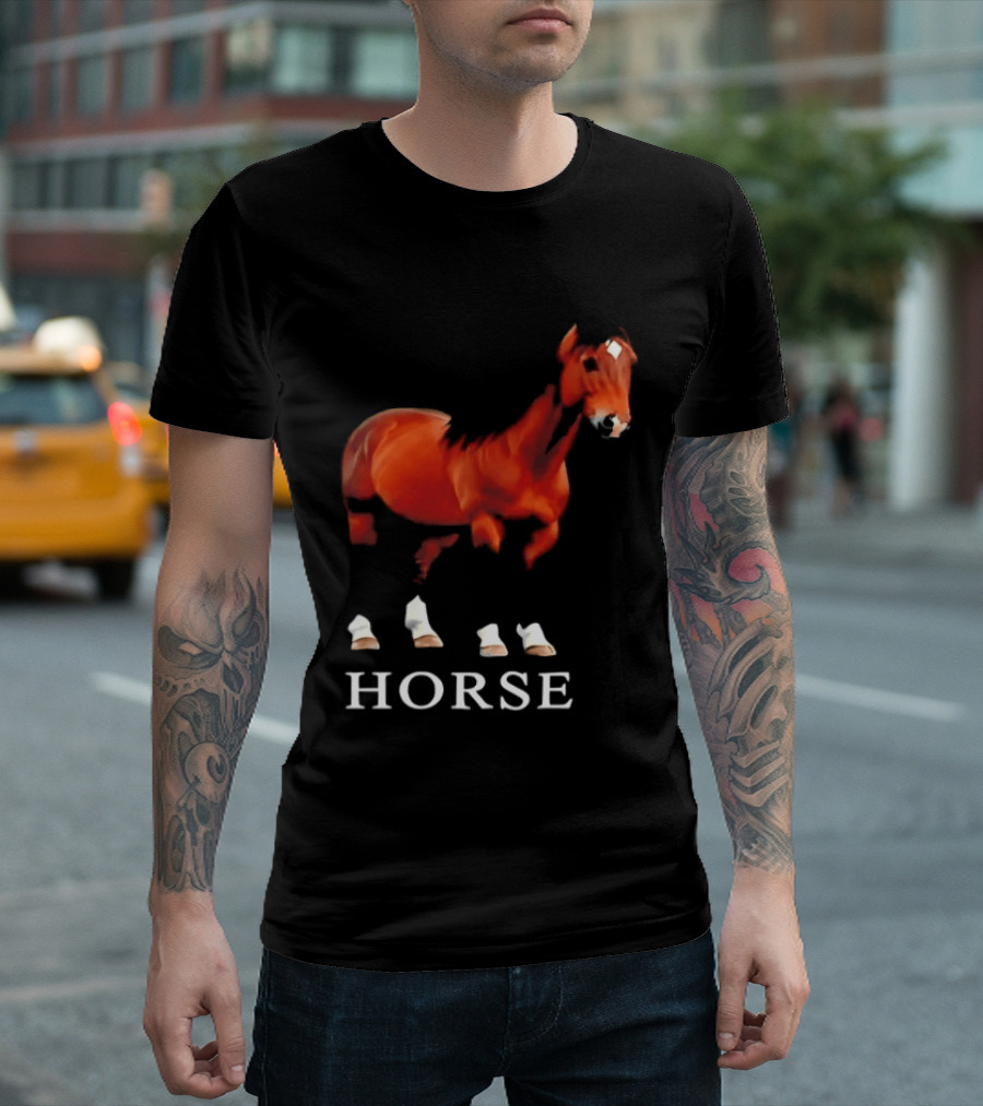 Horse Realistic Equestrian Art Style Hoof T-Shirt