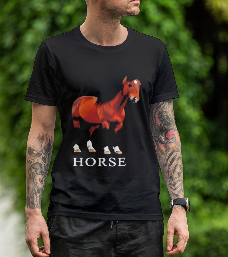 Horse Realistic Equestrian Art Style Hoof T-Shirt