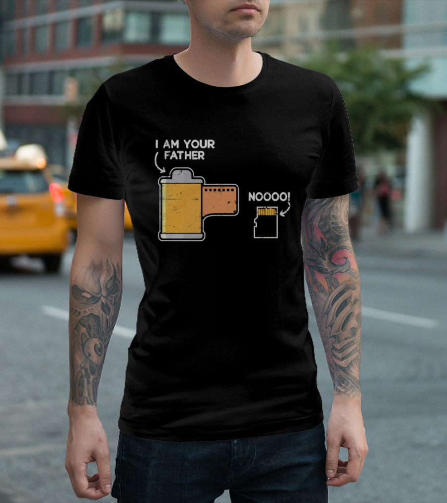 I Am Your Father Nooo Film Roll Memory Card Humor T-Shirt