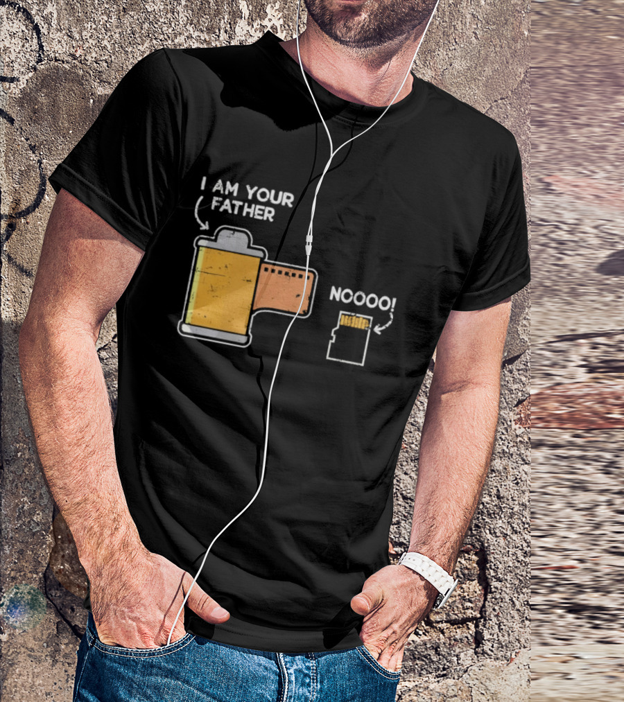 I Am Your Father Nooo Film Roll Memory Card Humor T-Shirt