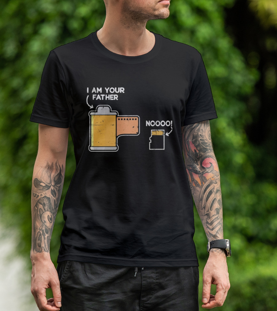 I Am Your Father Nooo Film Roll Memory Card Humor T-Shirt
