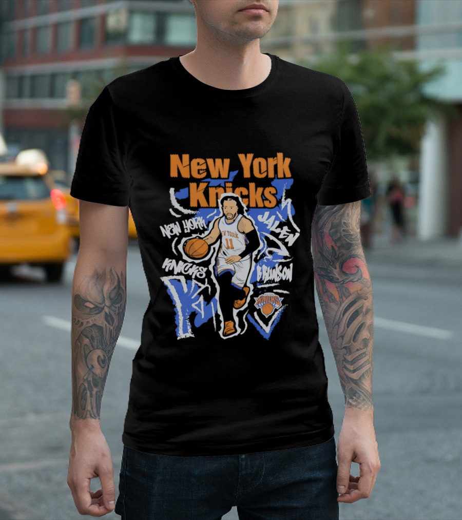 New York Knicks Jalen Brunson Dribbling Basketball 11 T-Shirt