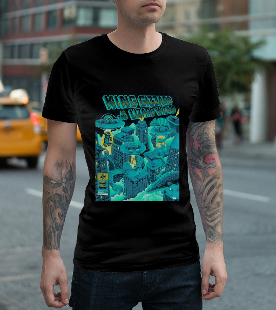 King Gizzard And The Lizard Wizard Forest Hills Stadium New York 2026 Event Reptilians Vs Alienoids August 20 21 T-Shirt