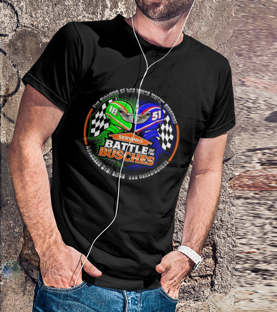 SERVPRO Battle Of The Busches NASCAR Kyle Busch Kurt Busch 18 51 Las Vegas Motor Speedway T-Shirt