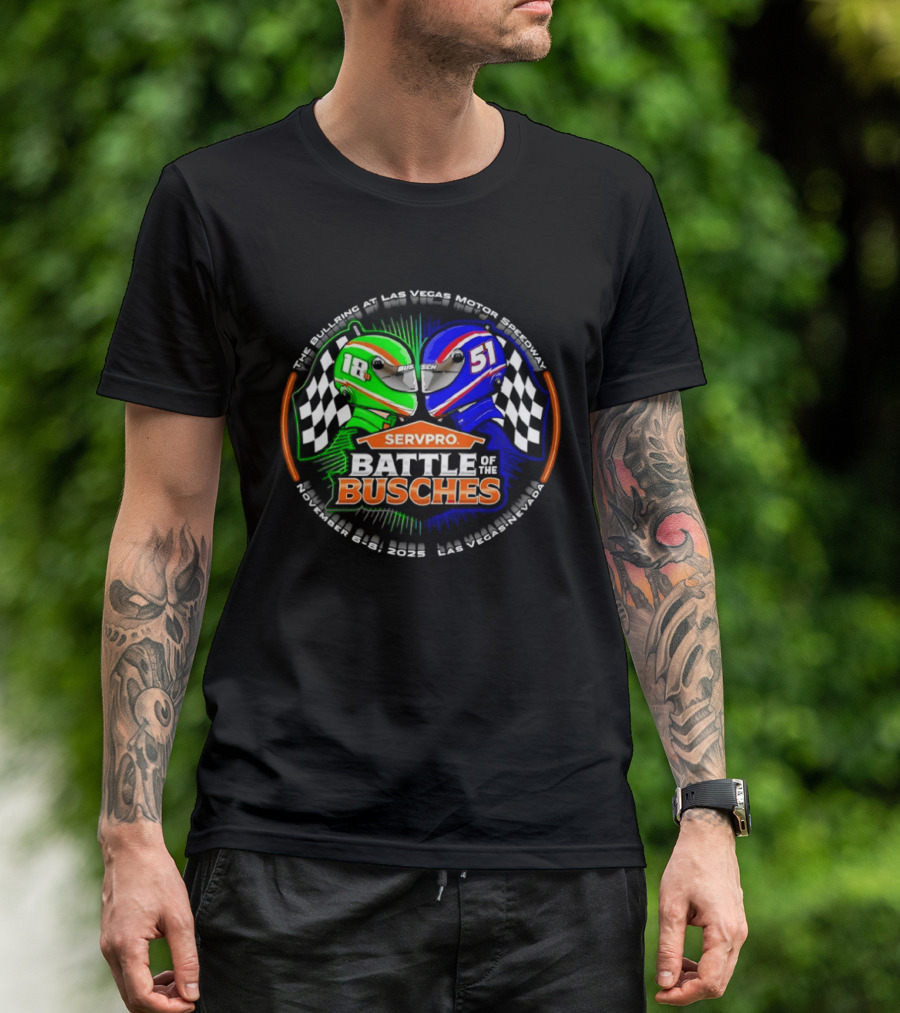 SERVPRO Battle Of The Busches NASCAR Kyle Busch Kurt Busch 18 51 Las Vegas Motor Speedway T-Shirt