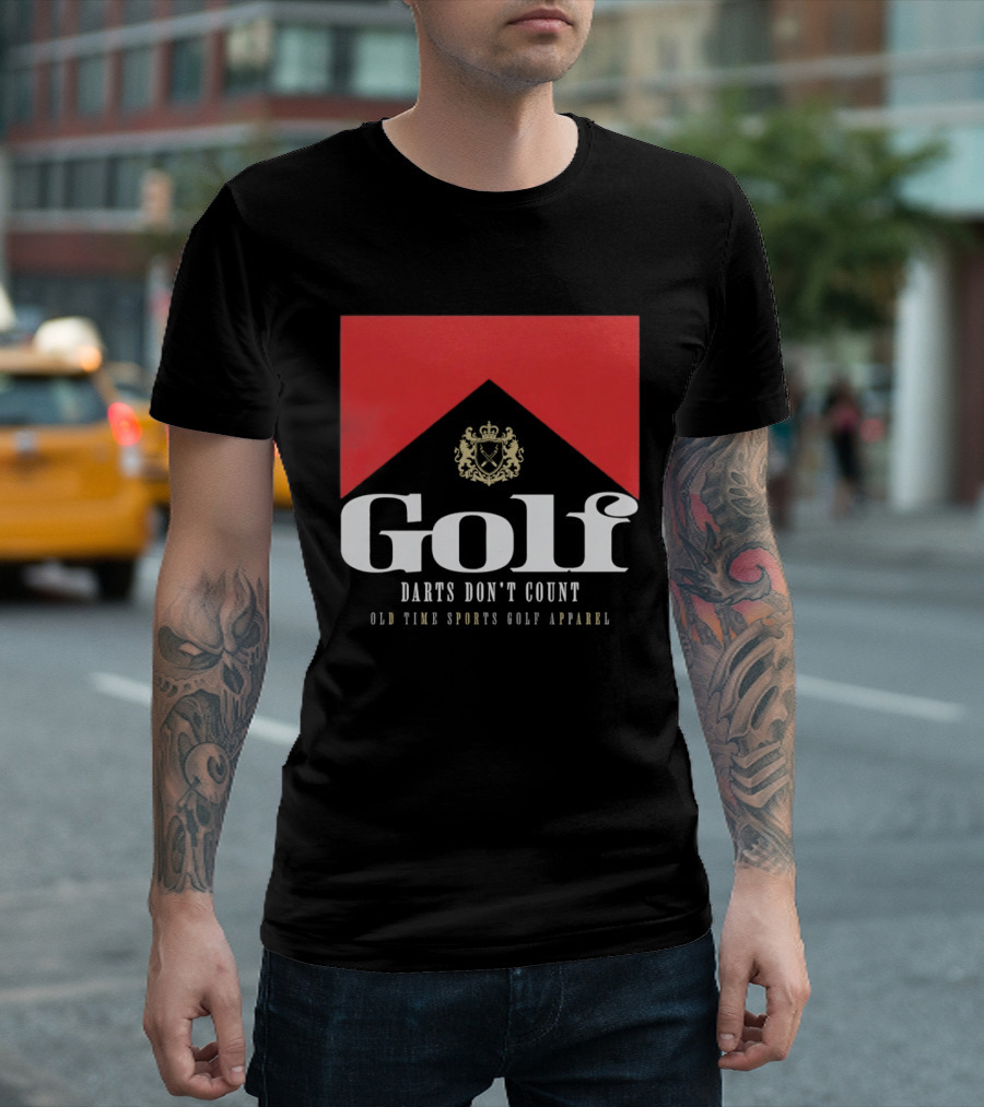Golf Darts Don't Count Old Time Sports Apparel Crest T-Shirt