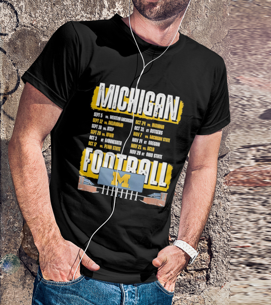 Michigan Football 2023 Schedule Washington UNLV Rutgers Nebraska Indiana Ohio State T-Shirt