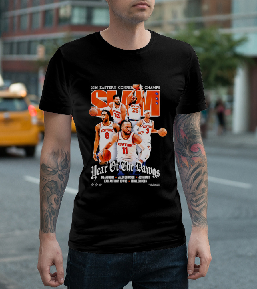 2026 Eastern Conference Champs New York Knicks Slam Year Of The Dawgs Brunson Robinson Barrett Randle Hart T-Shirt
