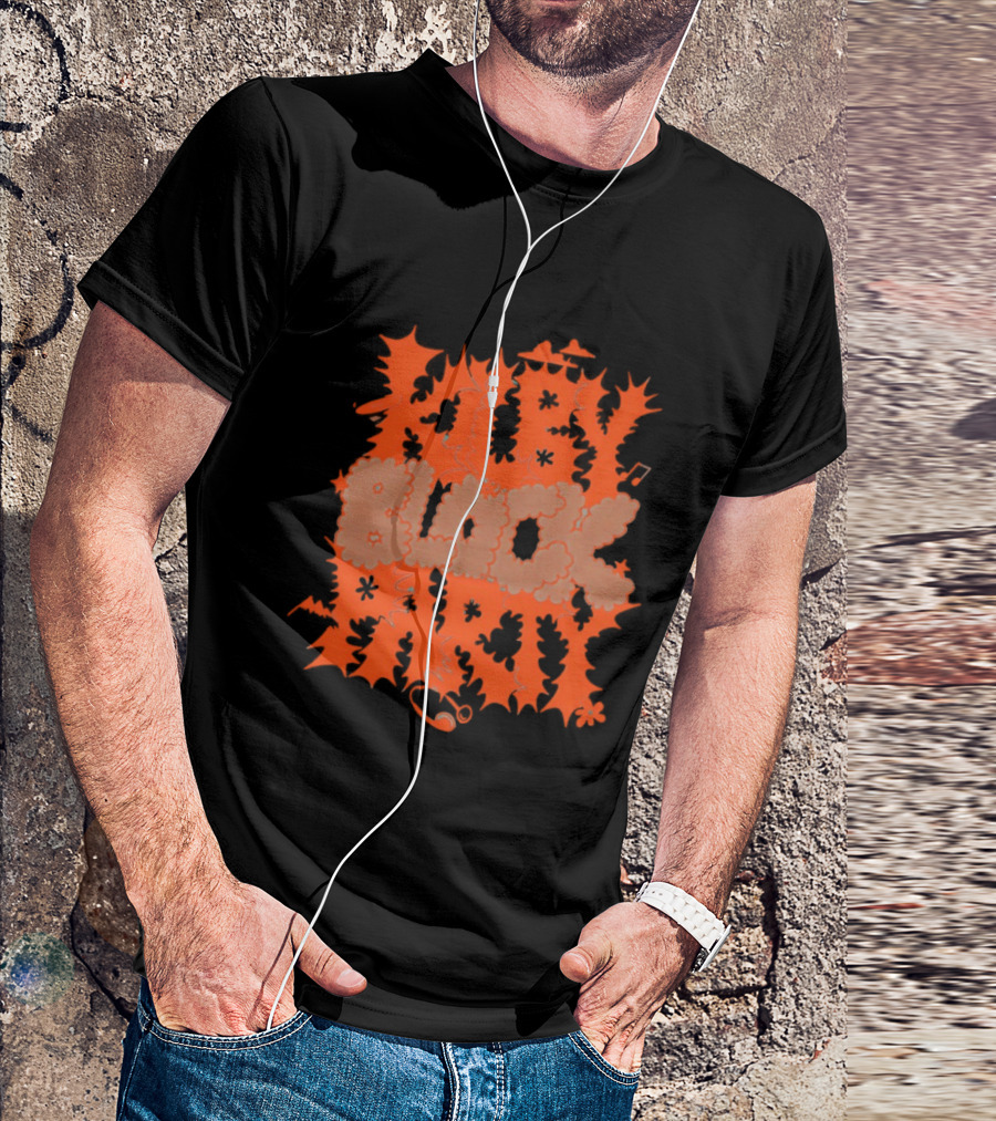 Ruby Block Party Music Notes Record Headphones Stars Clouds Bat Flower T-Shirt