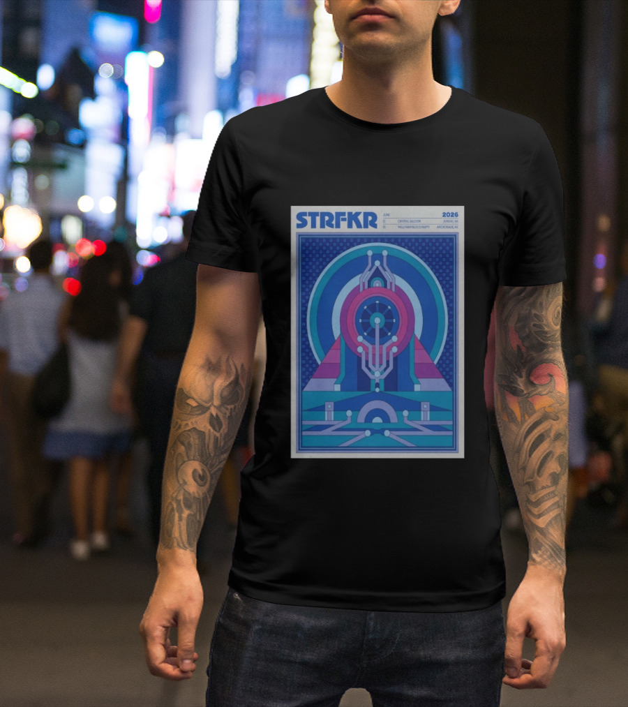 STRFKR June 2026 Alaska Tour Crystal Saloon Jambell Whale Navy Block Party Anchorage T-Shirt