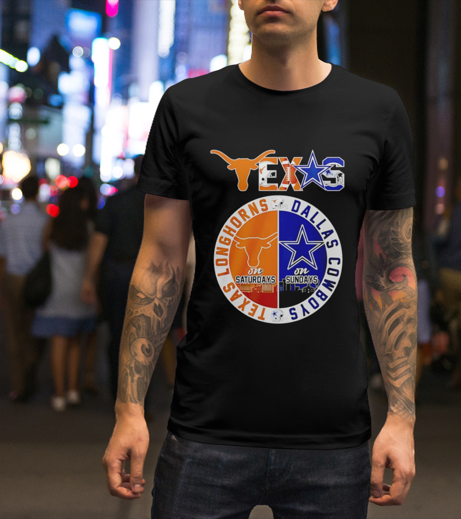 Texas Longhorns Dallas Cowboys Game Day Weekend Saturdays Sundays T-Shirt