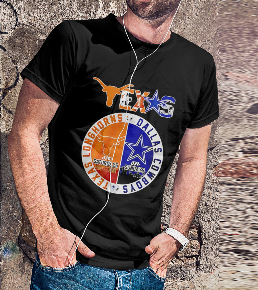 Texas Longhorns Dallas Cowboys Game Day Weekend Saturdays Sundays T-Shirt